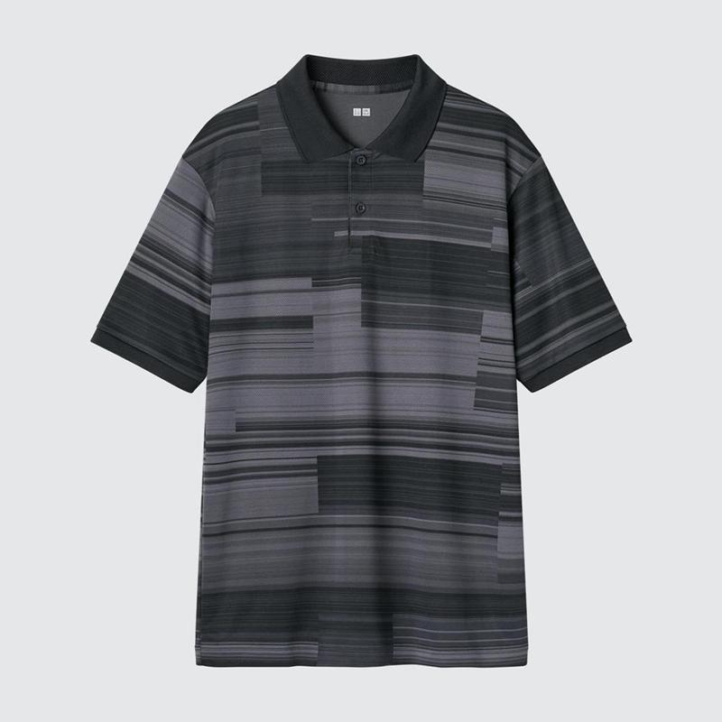 Uniqlo DRY-EX (Kei Nishikori) Men Polo Shirt Black  US |  OFZP-17426