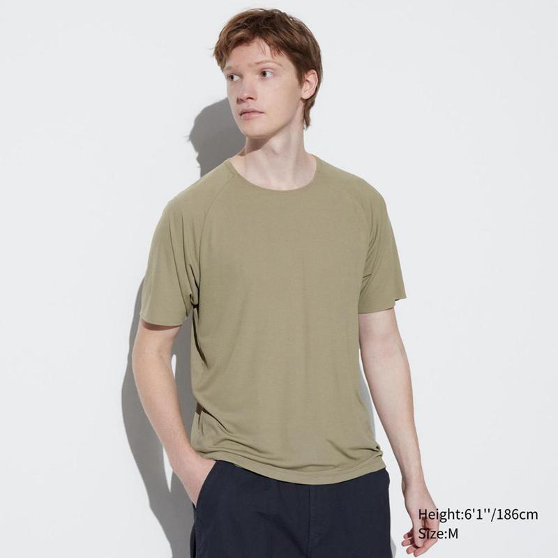 Uniqlo DRY-EX (Light) Men T-Shirt Olive  US |  NYKM-72159