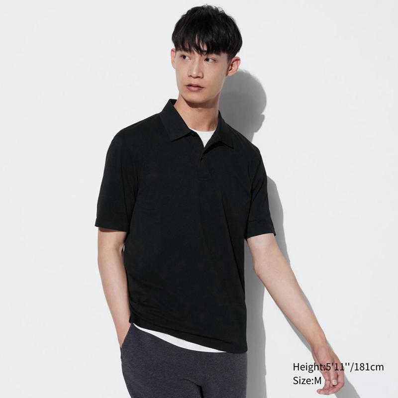 Uniqlo DRY-EX Men Polo Shirt Black  US |  RSEW-92564