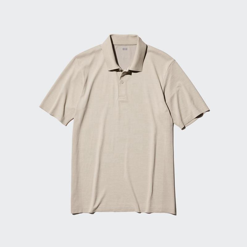 Uniqlo DRY-EX Men Polo Shirts Natural  US |  BGYE-87961