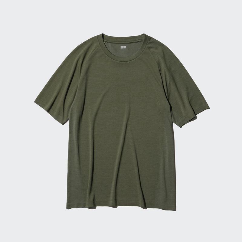 Uniqlo DRY-EX Men T-Shirt Olive  US |  CXVD-26387