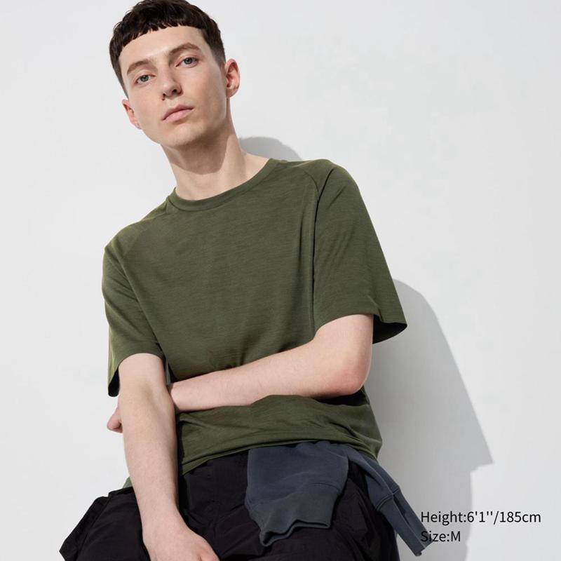 Uniqlo DRY-EX Men T-Shirt Olive  US |  CXVD-26387