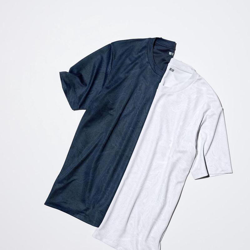 Uniqlo DRY-EX (Printed) Men T-Shirt Navy  US |  AXUY-38074