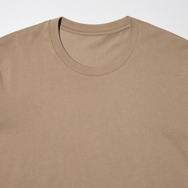 Uniqlo DRY Colour Crew Neck Men T-Shirt Brown  US |  JANQ-57629