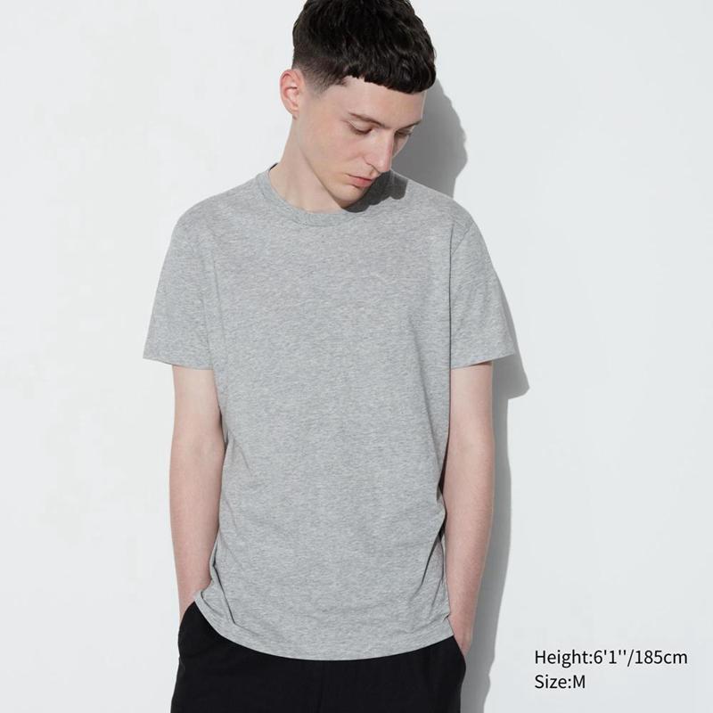 Uniqlo DRY Colour Crew Neck Men T-Shirt Grey  US |  GMPK-29573