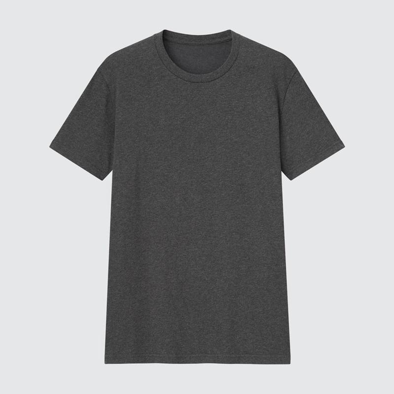 Uniqlo DRY Crew Neck Men T-Shirt Dark Grey  US |  ZRXQ-64780