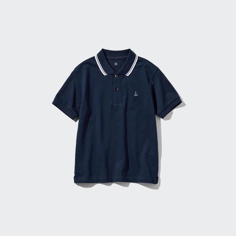 Uniqlo DRY Piqué (Embroidered) Kids' Polo Shirt Navy  US |  TZUM-56390