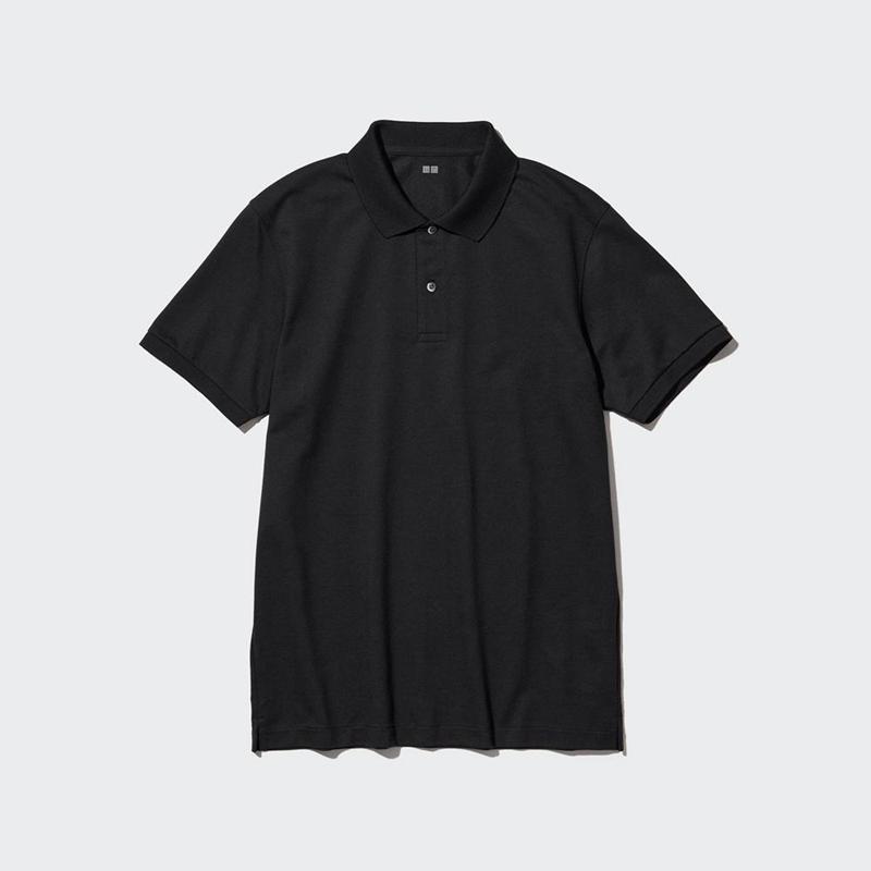 Uniqlo DRY Piqué Men Polo Shirt Black  US |  AYUI-05238