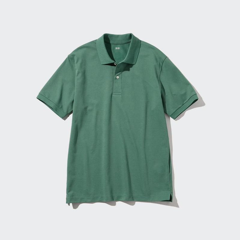 Uniqlo DRY Piqué Men Polo Shirts Green  US |  DWNE-57938