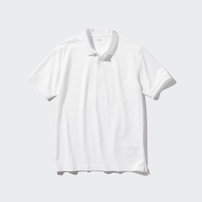 Uniqlo DRY Piqué Men Polo Shirts White  US |  ROVU-08914