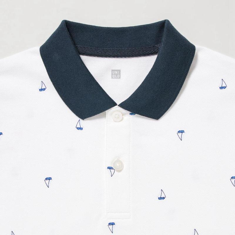 Uniqlo DRY Piqué (Printed) Kids' Polo Shirt Off White  US |  DNCK-26597