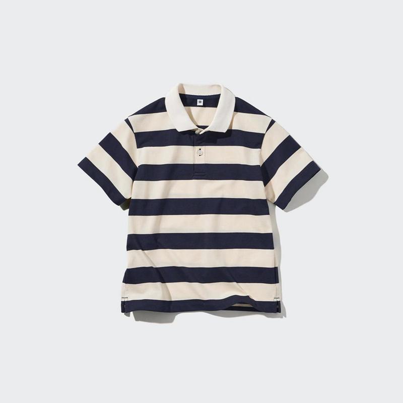 Uniqlo DRY Piqué (Stripe) Kids' Polo Shirt Natural  US |  CFZY-10268