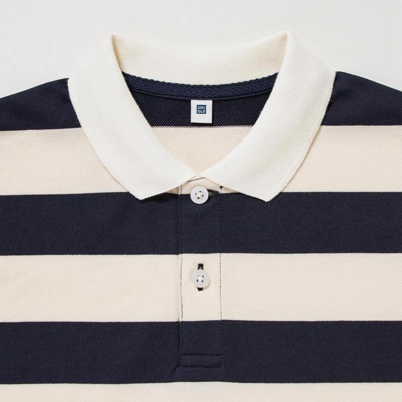 Uniqlo DRY Piqué (Stripe) Kids' Polo Shirt Natural  US |  CFZY-10268