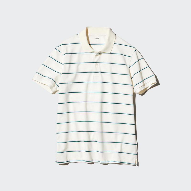 Uniqlo DRY Piqué (Stripe) Men T-Shirt Navy  US |  NELG-10274