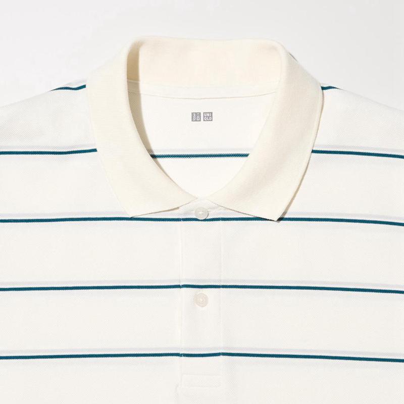 Uniqlo DRY Piqué (Stripe) Men T-Shirt Navy  US |  NELG-10274