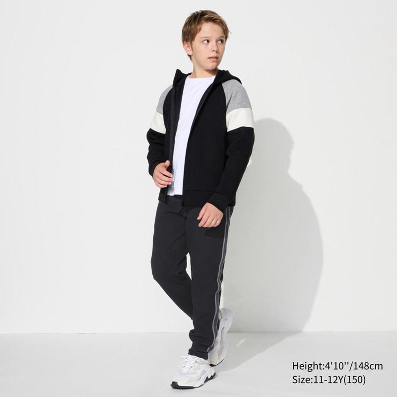 Uniqlo DRY (Side Stripe) Kids' Joggers Black  US |  NWHI-37691