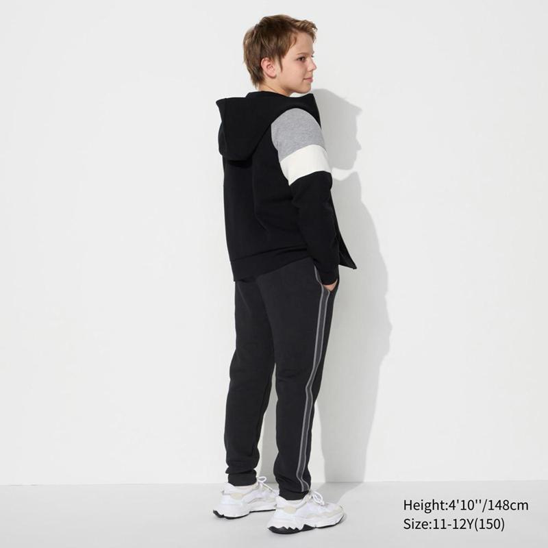 Uniqlo DRY (Side Stripe) Kids' Joggers Black  US |  GJZH-94238