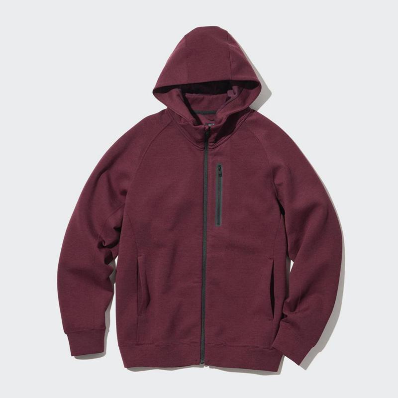 Uniqlo DRY Stretch Full-Zip Men Hoodie Wine  US |  UCTX-72601