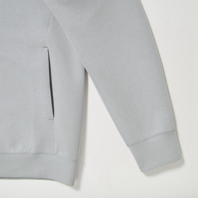 Uniqlo DRY Stretch Zipped Men Hoodie Light Grey  US |  WYSC-65897