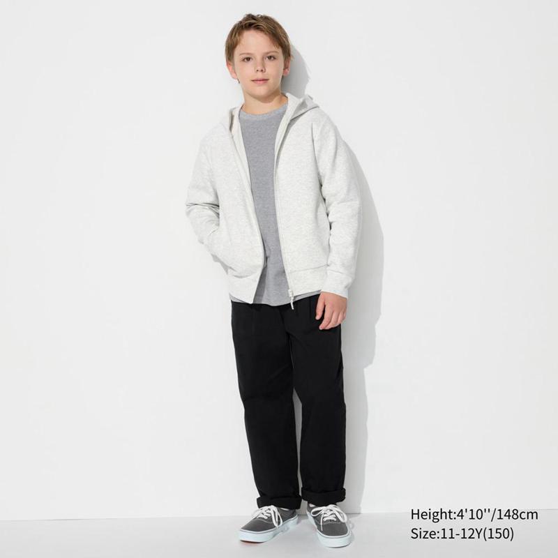 Uniqlo DRY Sweat Full-Zip Kids' Hoodies Light Grey  US |  BFNE-89350