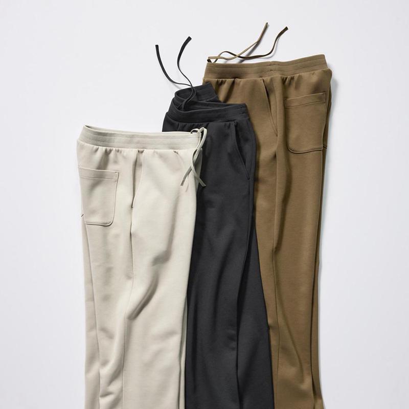 Uniqlo DRY Sweat Wide (Long) Women Trousers Natural  US |  GAJN-12846