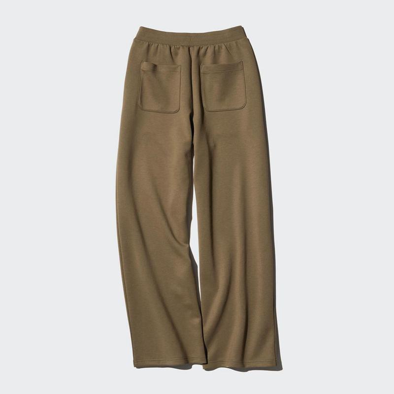 Uniqlo DRY Sweat Wide (Long) Women Trousers Natural  US |  GAJN-12846