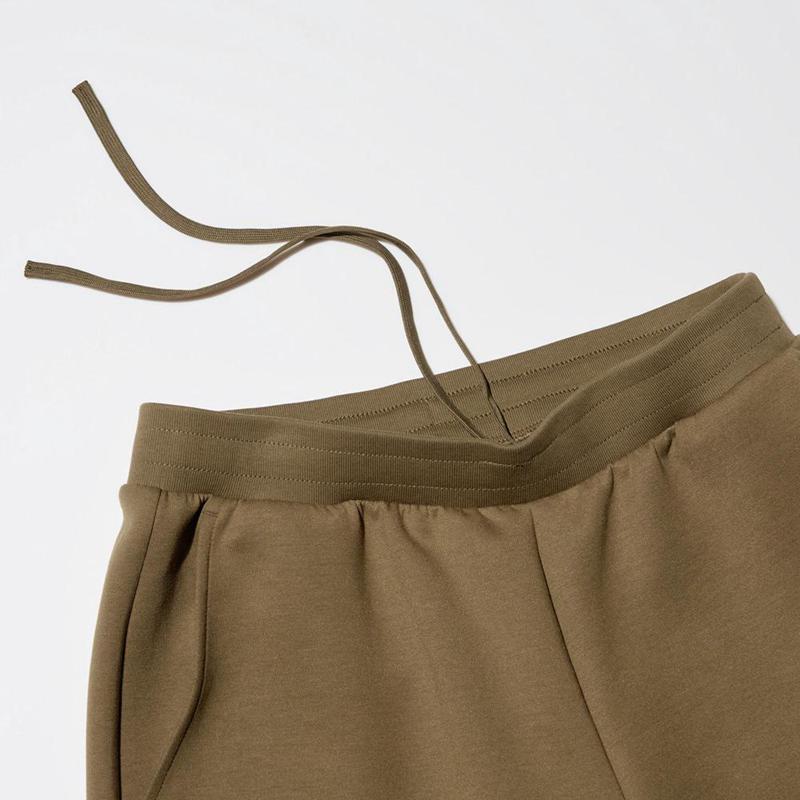 Uniqlo DRY Sweat Wide (Short) Women Trousers Olive  US |  MQUJ-42961