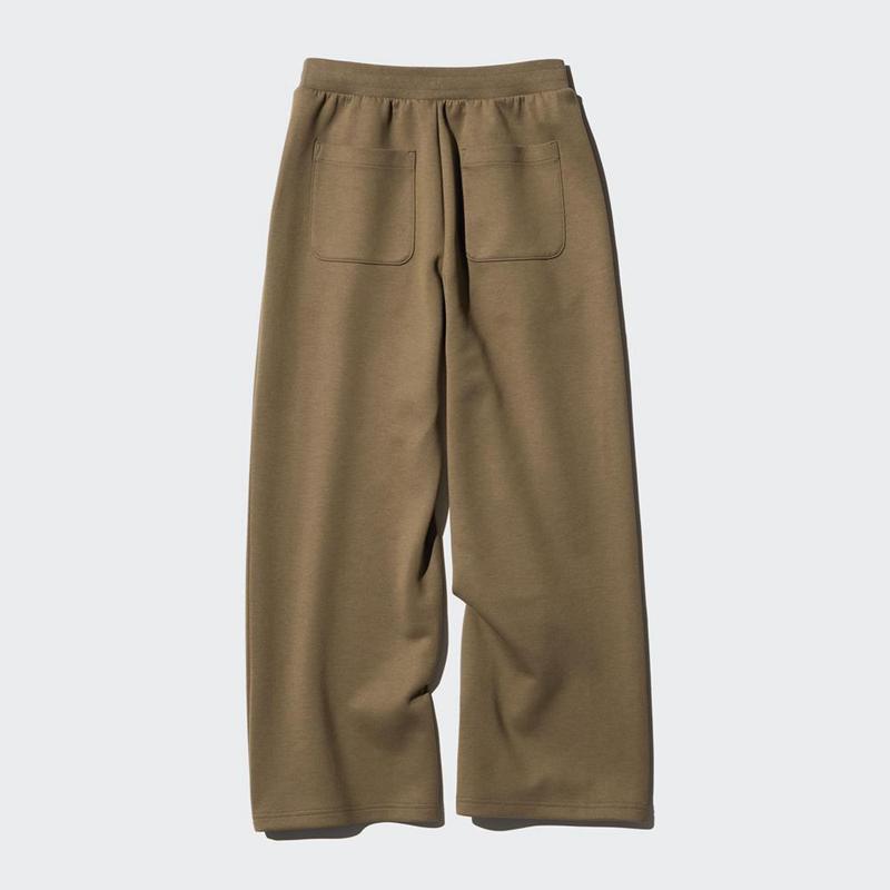 Uniqlo DRY Sweat Wide (Short) Women Trousers Olive  US |  MQUJ-42961