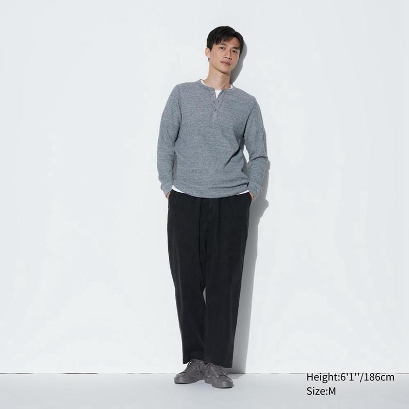 Uniqlo Denim Ankle (Relaxed Fit) Men Trousers Grey  US |  YPKJ-95470