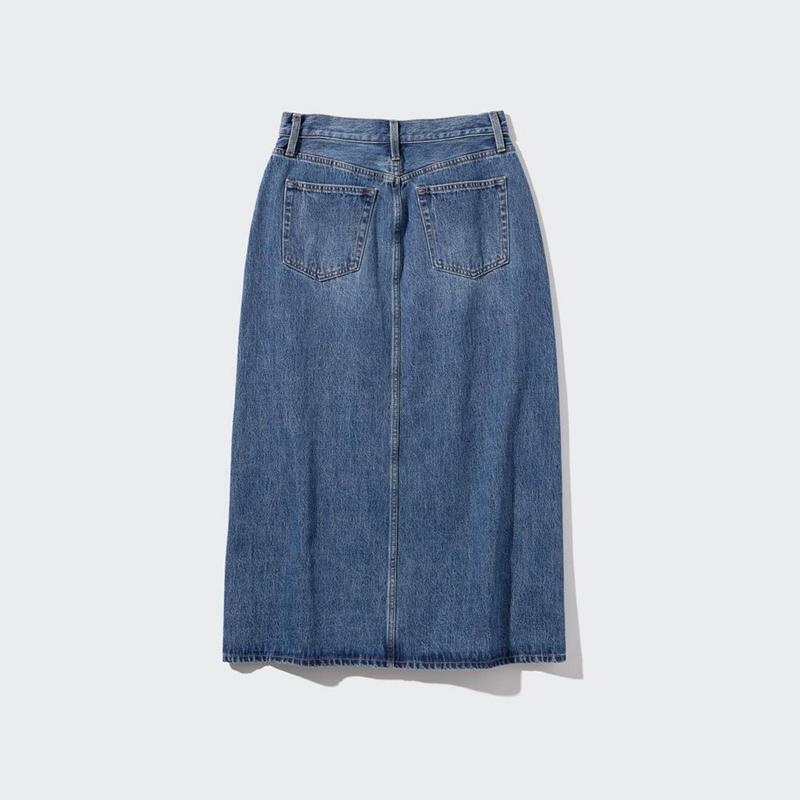 Uniqlo Denim Long Women Skirts Blue  US |  GWEN-85163