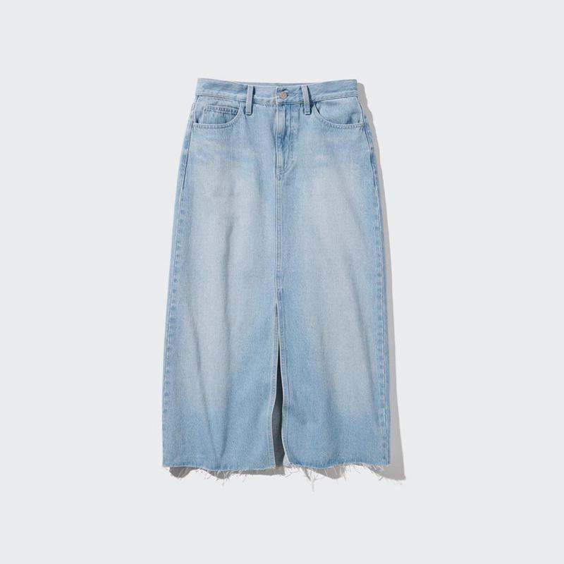 Uniqlo Denim Long Women Skirts Blue  US |  GWEN-85163