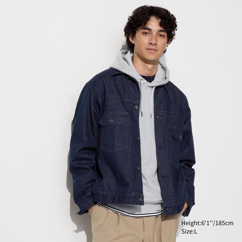 Uniqlo Denim Trucker Men Jackets Blue  US |  LPXO-71098