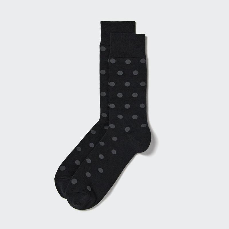 Uniqlo (Dot) Men Socks Black  US |  FYLM-51623