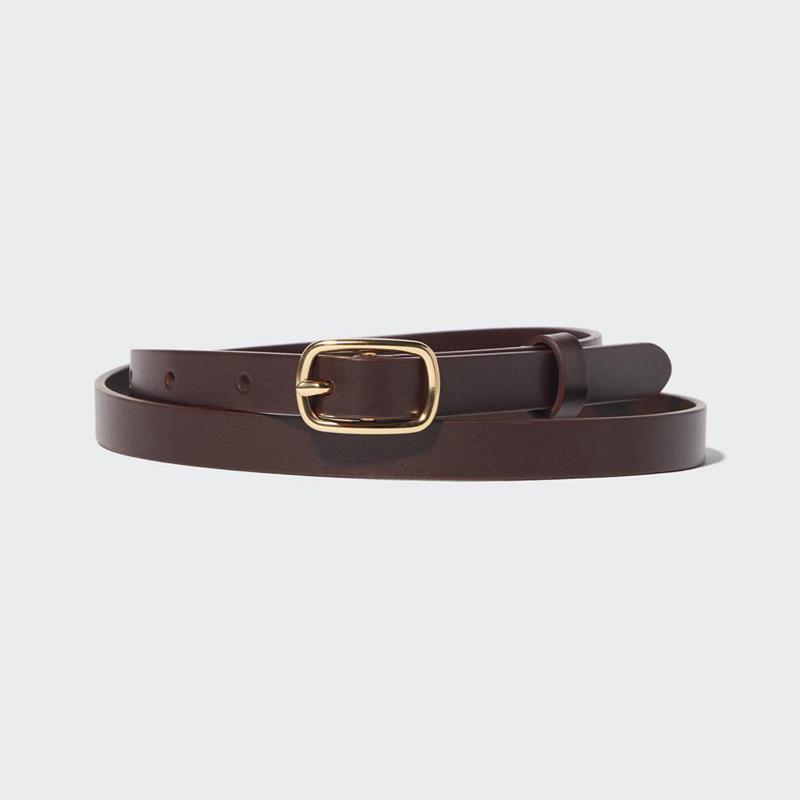 Uniqlo Dress Skinny Women Belt Dark Brown  US |  OLUC-04952