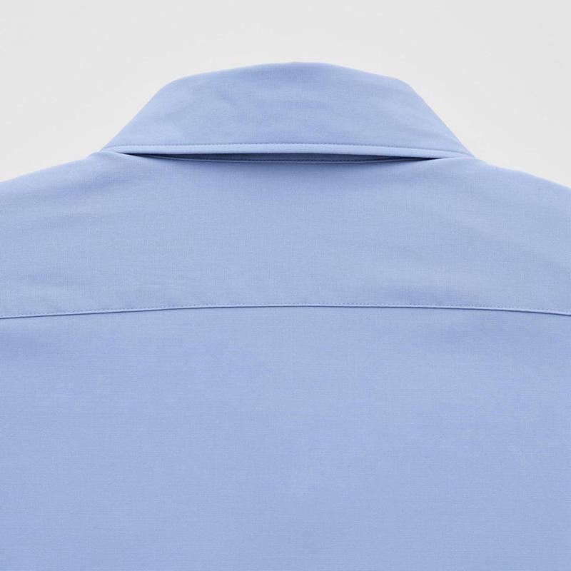 Uniqlo Easy Care Broadcloth Stretch Slim Fit (Regular Collar) Men Shirts White  US |  AZKI-29186