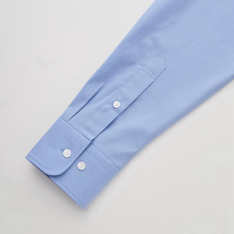 Uniqlo Easy Care Broadcloth Stretch Slim Fit (Regular Collar) Men Shirts Blue  US |  DCAR-09256