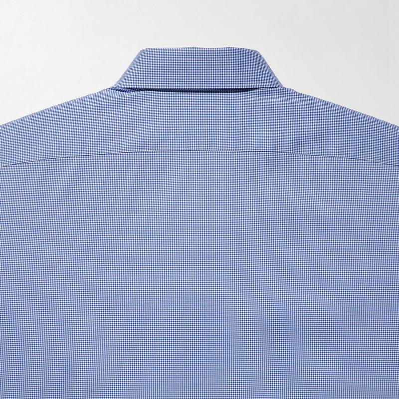 Uniqlo Easy Care Stretch Slim Fit (Stripe, Regular Collar) Men Shirts Blue  US |  KGCO-91408