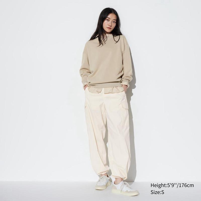 Uniqlo Easy Cargo (Long) Women Trousers Beige  US |  VTOZ-27351