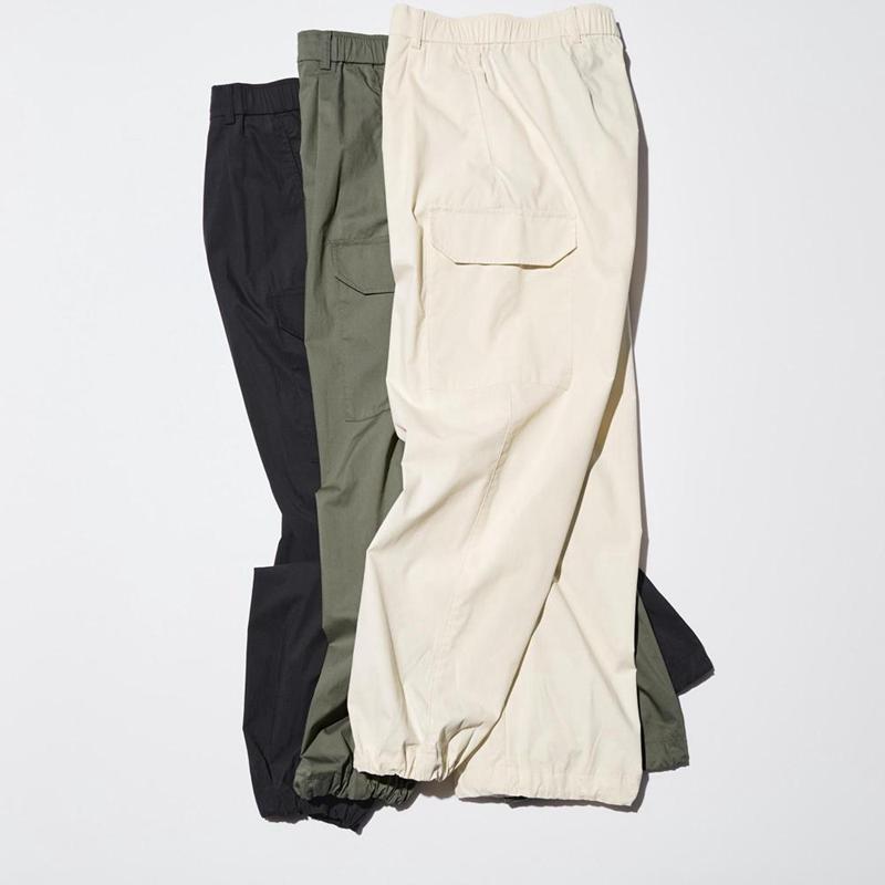 Uniqlo Easy Cargo (Long) Women Trousers Black  US |  VHEB-89520