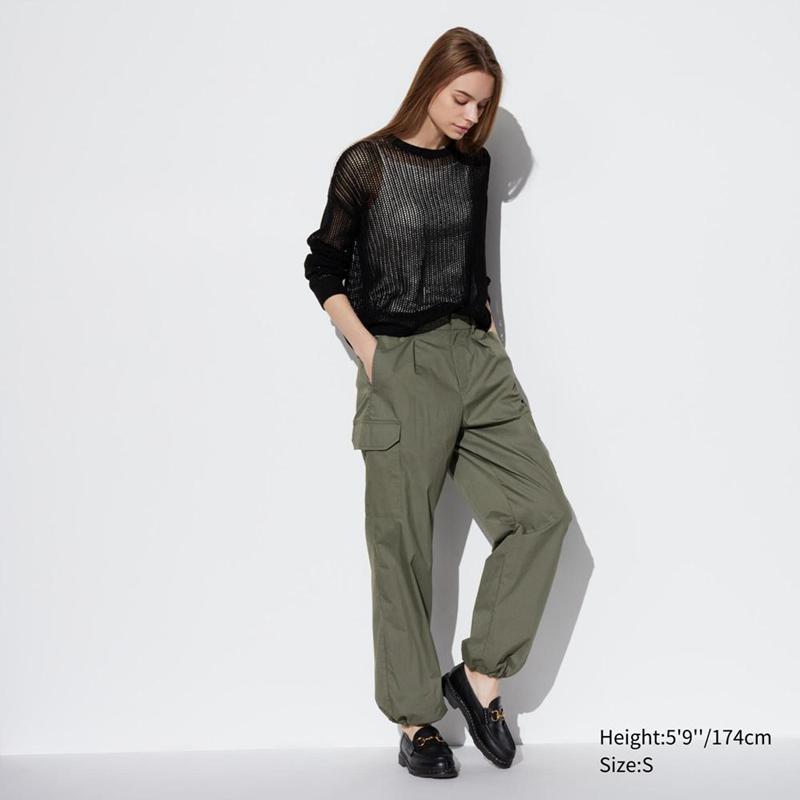 Uniqlo Easy Cargo (Long) Women Trousers Olive  US |  JYIO-96780