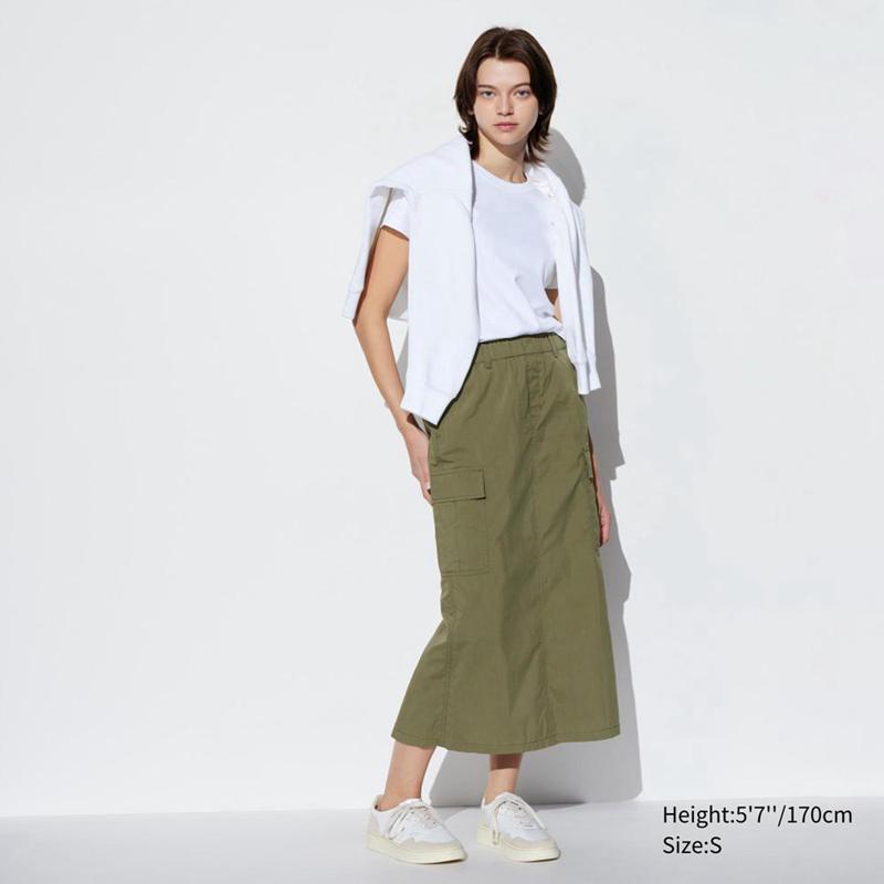 Uniqlo Easy Cargo Women Skirts Beige  US |  LYMU-27461