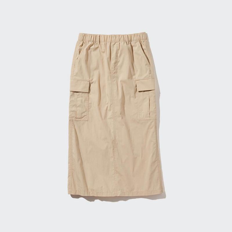 Uniqlo Easy Cargo Women Skirts Beige  US |  LYMU-27461