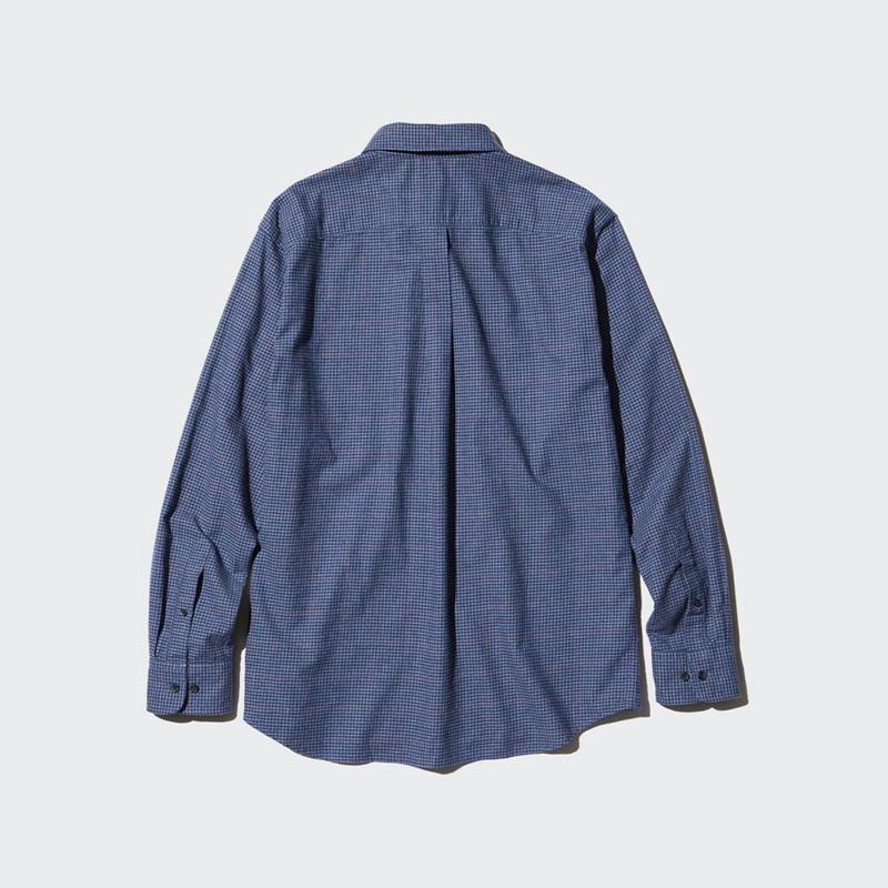 Uniqlo Flannel (Button-Down Collar, Check) Men Shirts Blue  US |  YFOT-05784