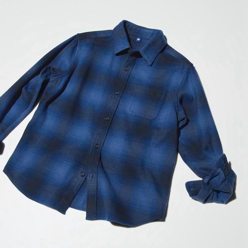 Uniqlo Flannel (Check) Kids' Shirts Black  US |  BQSP-58216