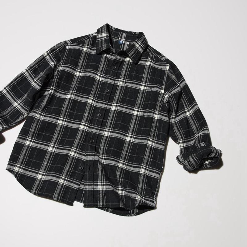 Uniqlo Flannel (Check) Kids' Shirts Black  US |  ZOCP-48325