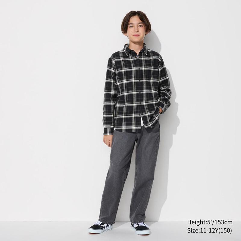 Uniqlo Flannel (Check) Kids' Shirts Black  US |  ZOCP-48325