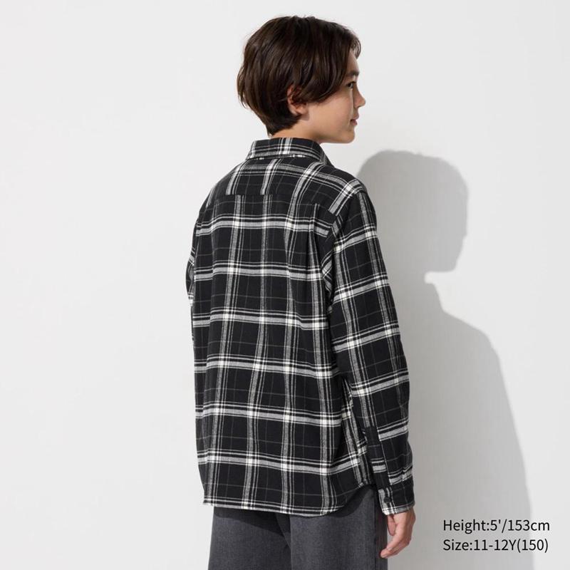 Uniqlo Flannel (Check) Kids' Shirts Black  US |  ZOCP-48325