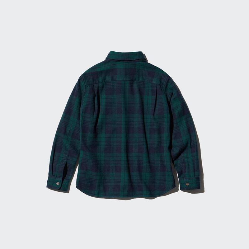 Uniqlo Flannel (Check) Kids' Shirts Dark Green  US |  FTIH-40839