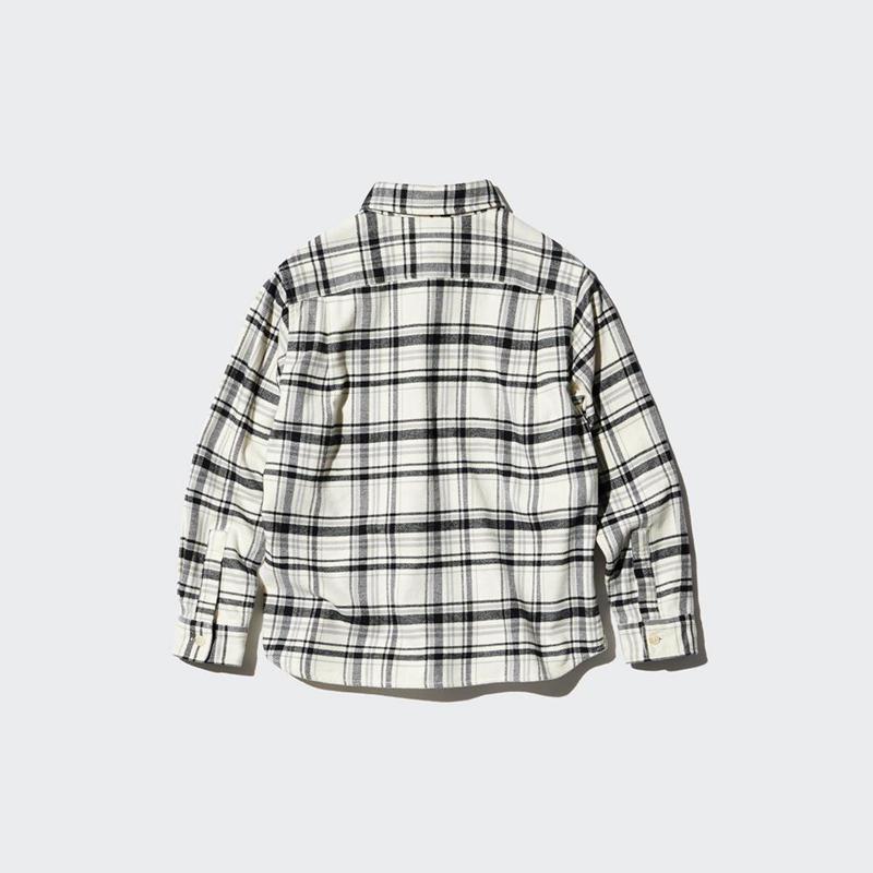 Uniqlo Flannel (Check) Kids' Shirts Off White  US |  MXFS-93154