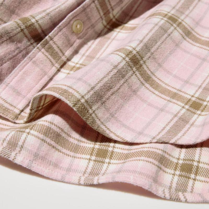 Uniqlo Flannel (Check) Kids' Shirts Pink  US |  AKCH-65137